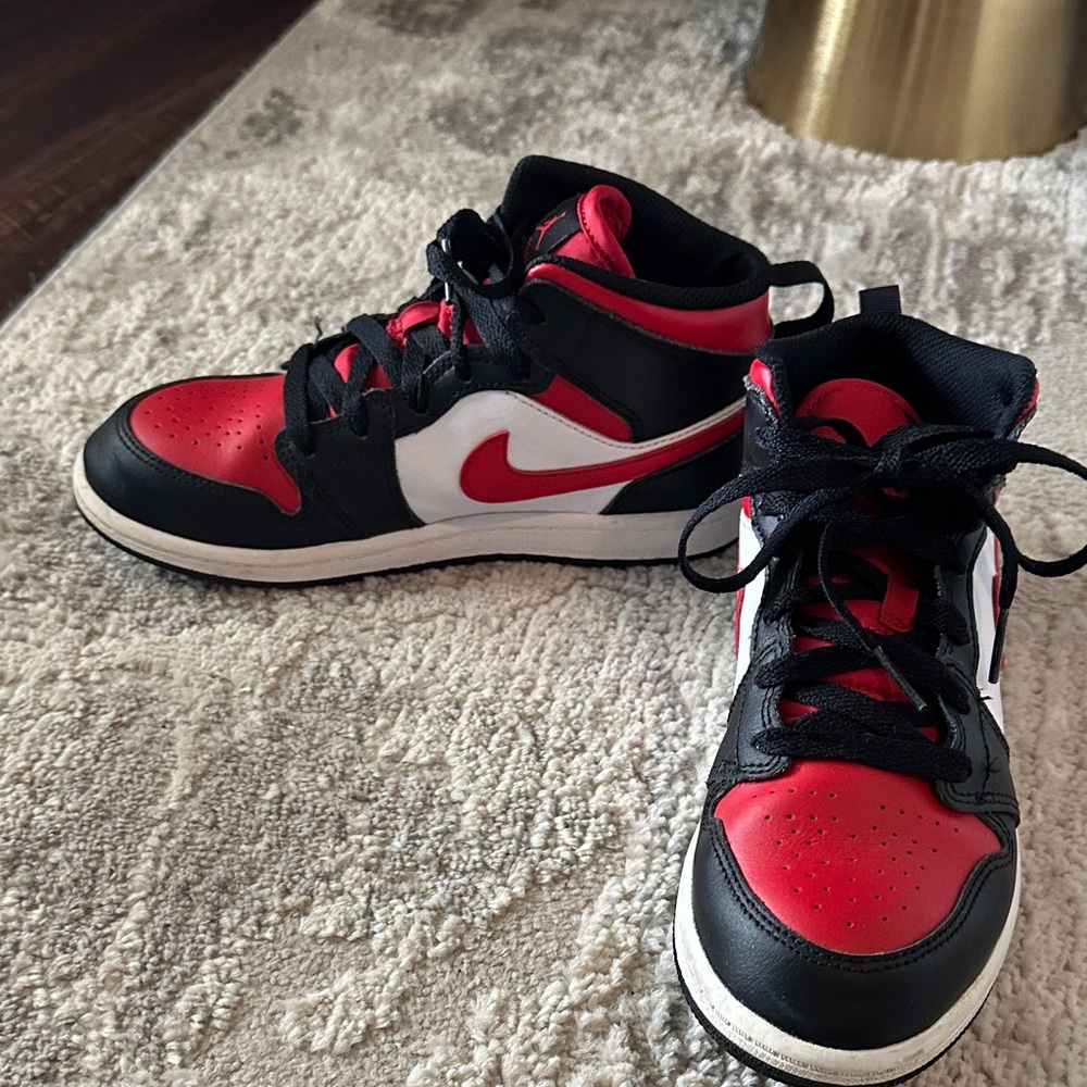 Red and Black Nike Air Jordan High-Top Sneakers size 3Y